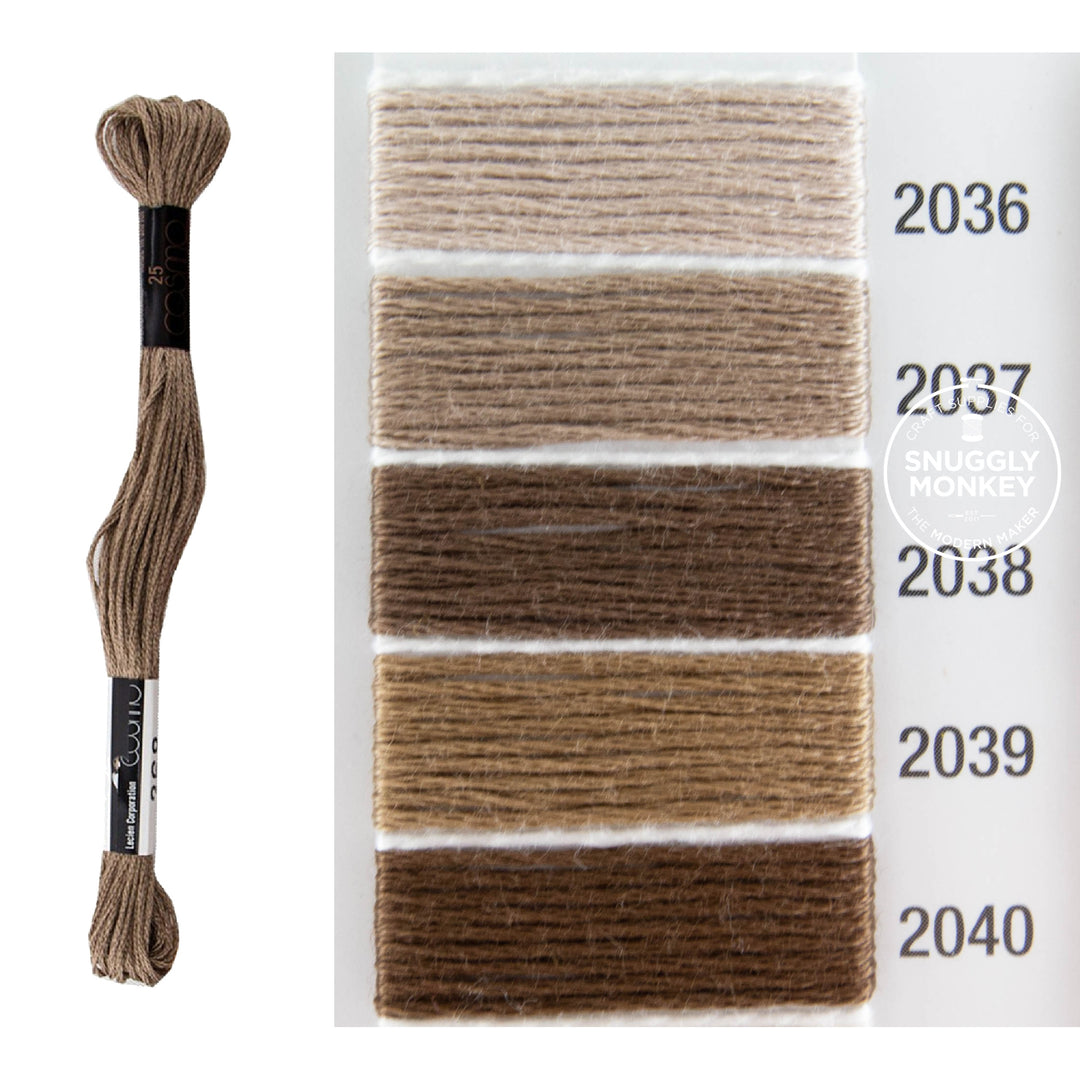 Cosmo Embroidery Floss - Brown (No. 2036-2040)
