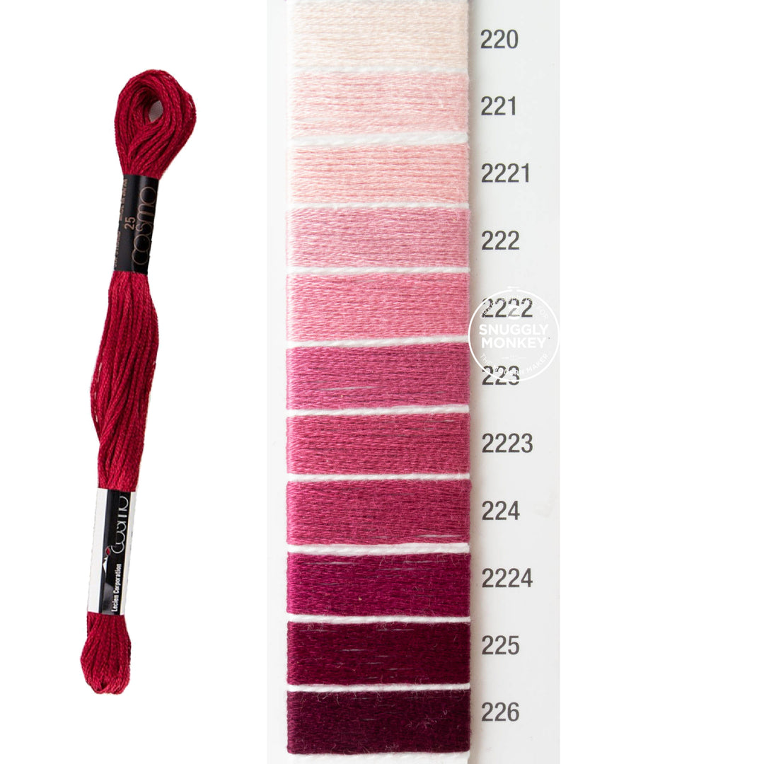 Cosmo Embroidery Floss - Mauve (No. 220-226)