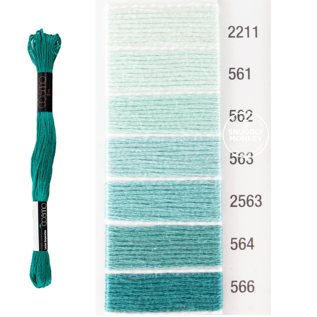 Cosmo Embroidery Floss - Cyan (No. 2211-566)