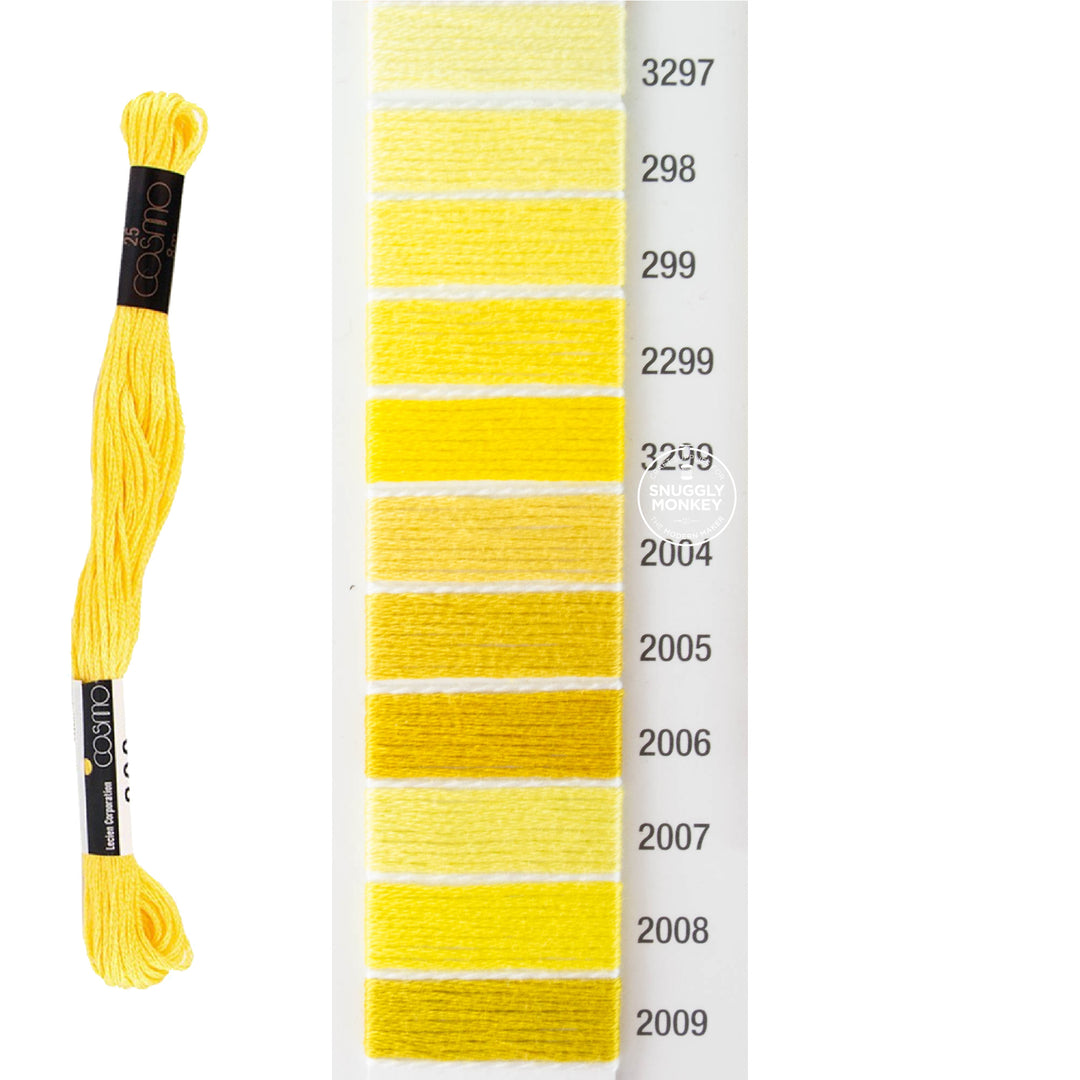 Cosmo Embroidery Floss - Yellow (No. 3297-2009)