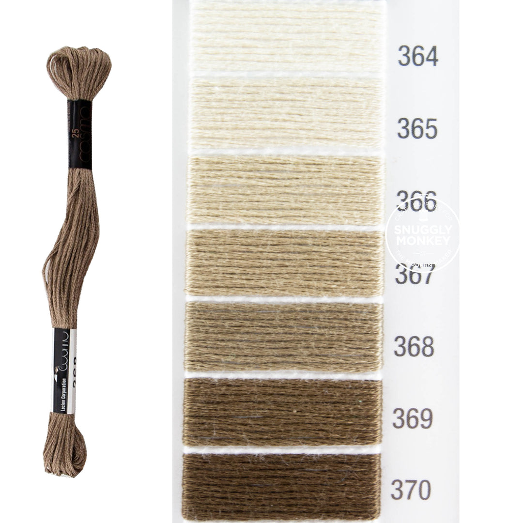 Cosmo Embroidery Floss - Neutrals (No. 364-370)
