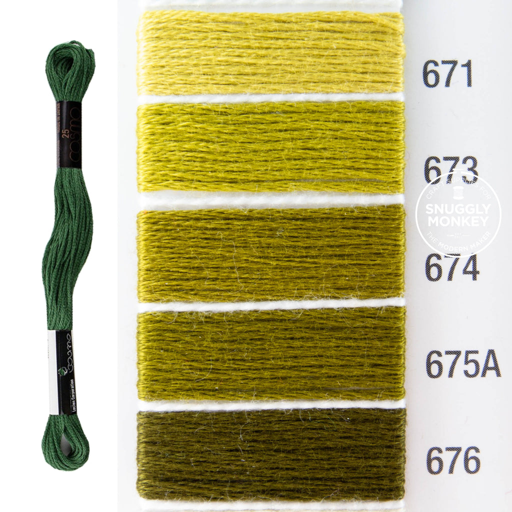 Cosmo Embroidery Floss - Chartreuse (No. 671-676) – Snuggly