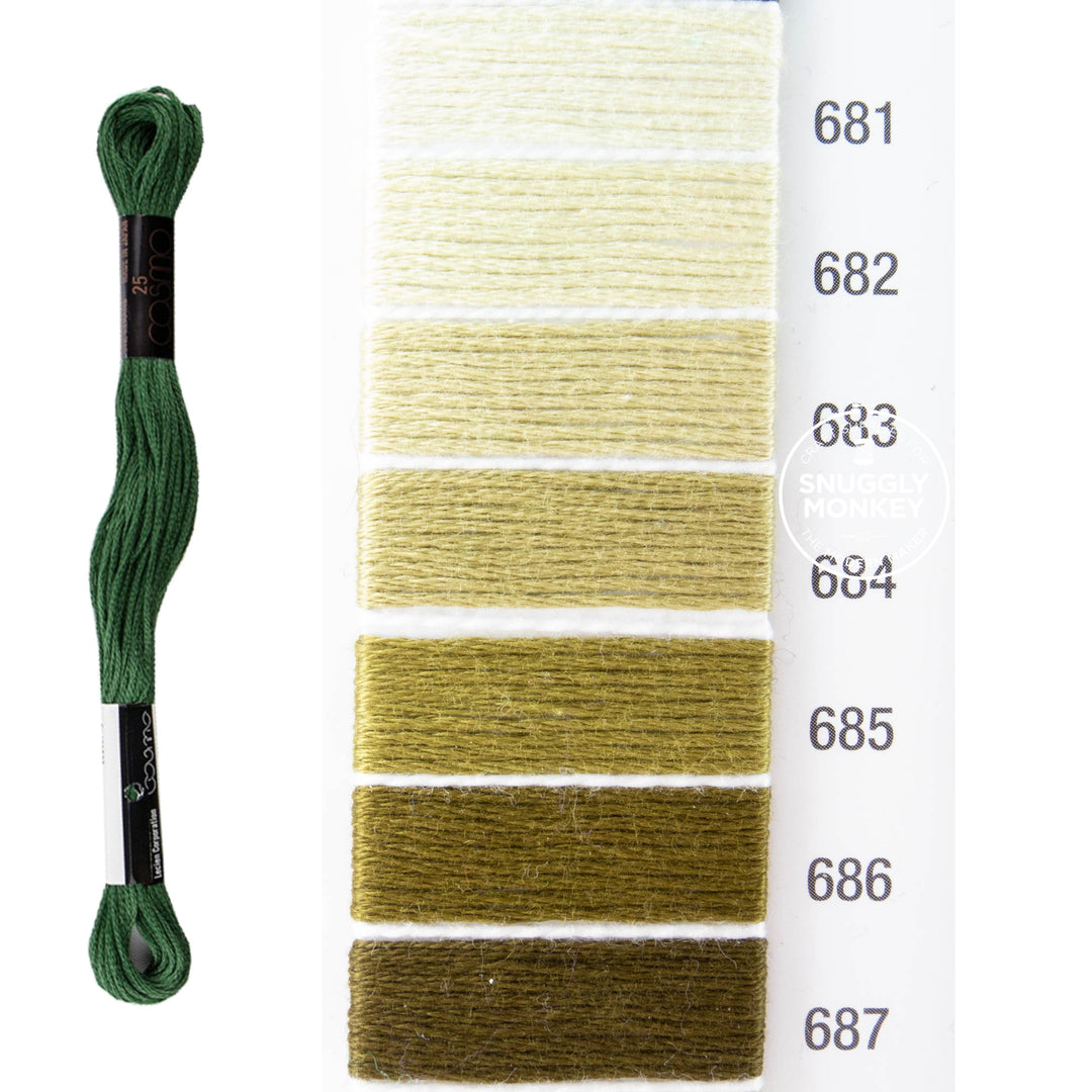 Cosmo Embroidery Floss - Chartreuse (No. 681-687)