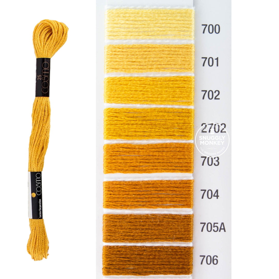 Cosmo Embroidery Floss - Gold (No.700-706)