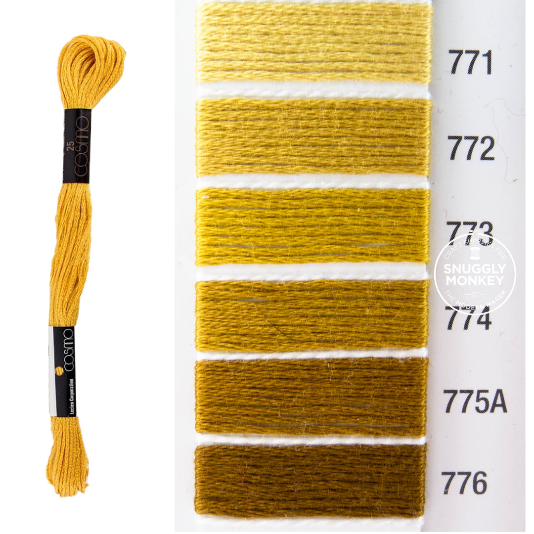 Cosmo Embroidery Floss - Gold (No. 771-776)