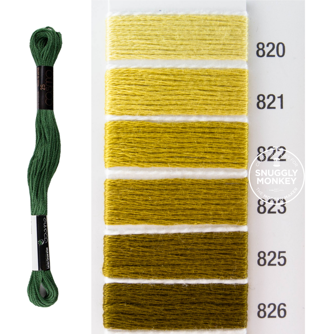 Cosmo Embroidery Floss - Chartreuse (No. 820-826)
