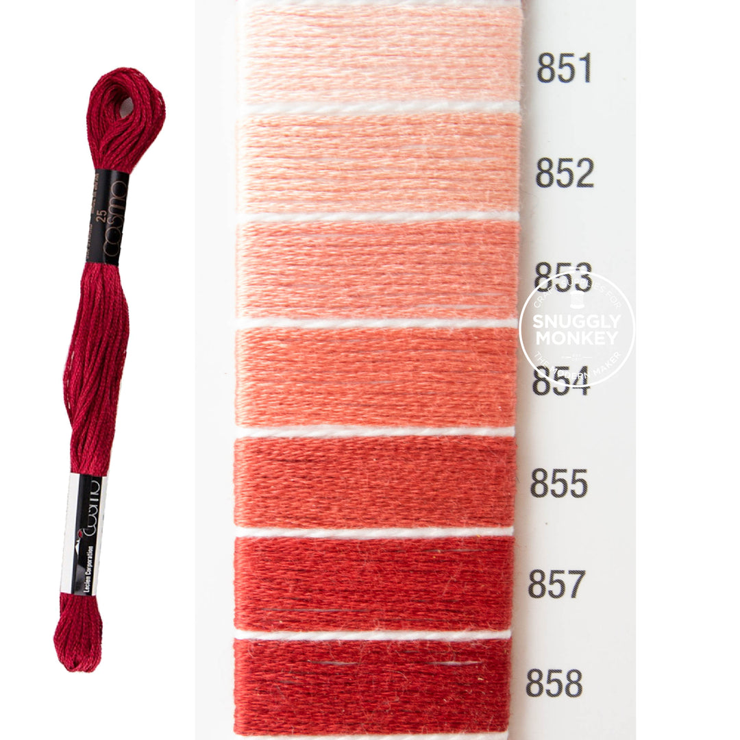 Cosmo Embroidery Floss - Orange (No. 851-858)