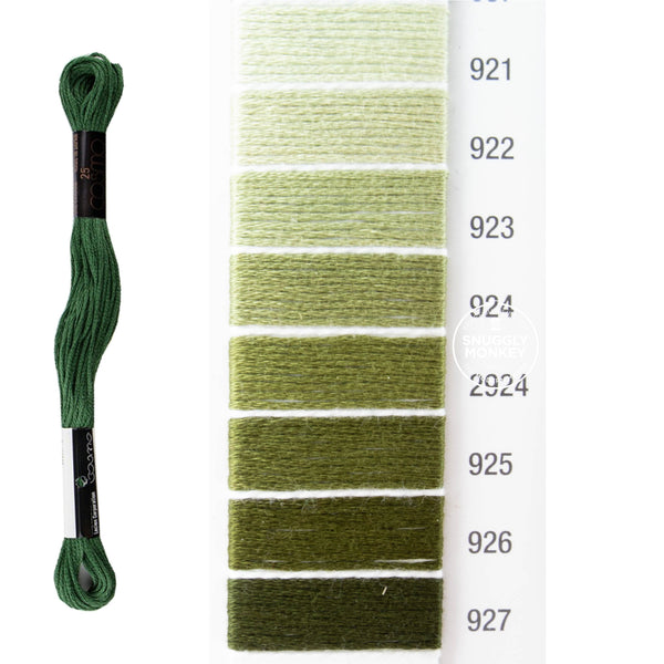Cosmo Embroidery Floss - Green (No. 921-927) – Snuggly Monkey