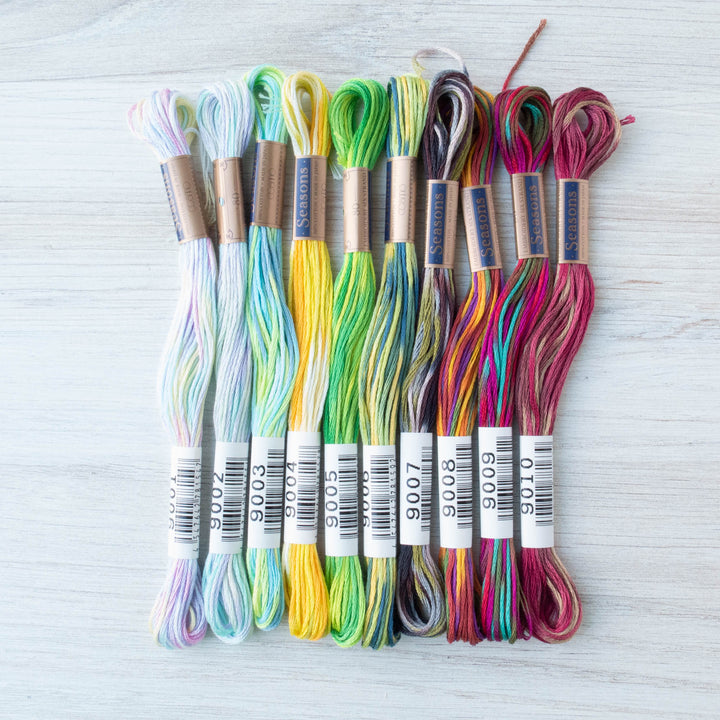 Cosmo Seasons Variegated Embroidery Floss Set - 9000 Series Collection I Floss - Snuggly Monkey