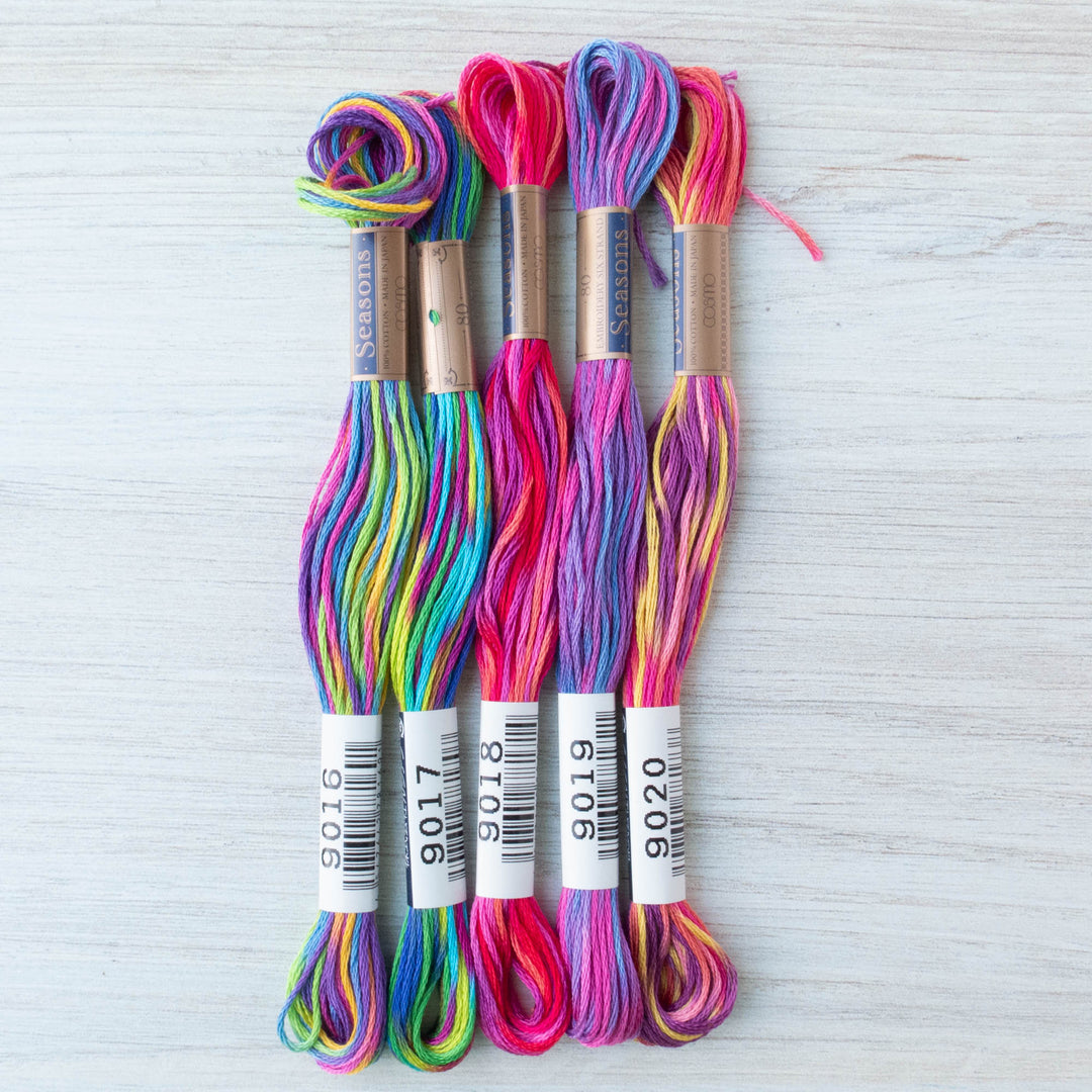 Cosmo Embroidery Floss Set Rainbow Embroidery Floss Collection Lecien Cosmo Embroidery  Thread 12 Skein Floss Kit COLOR WHEEL 