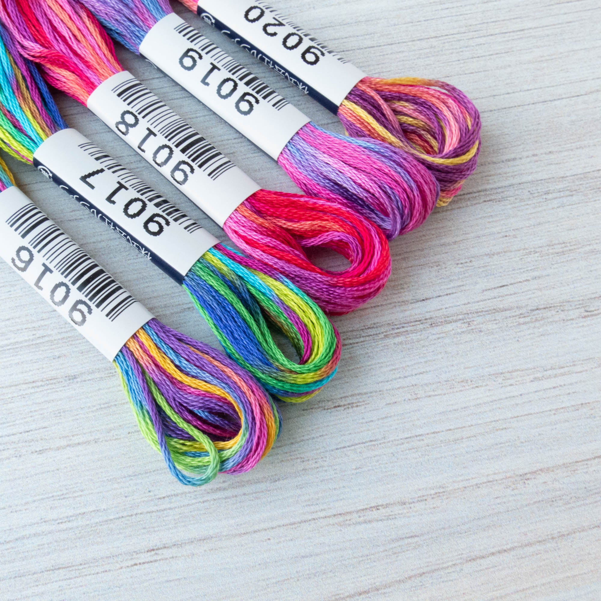 M120 - Rainbow Variegated Embroidery Thread Cone
