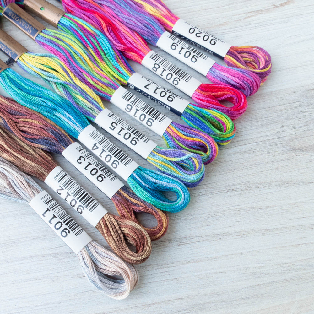 Cosmo Seasons Variegated Embroidery Floss Set - 9000 Series Collection II Floss - Snuggly Monkey