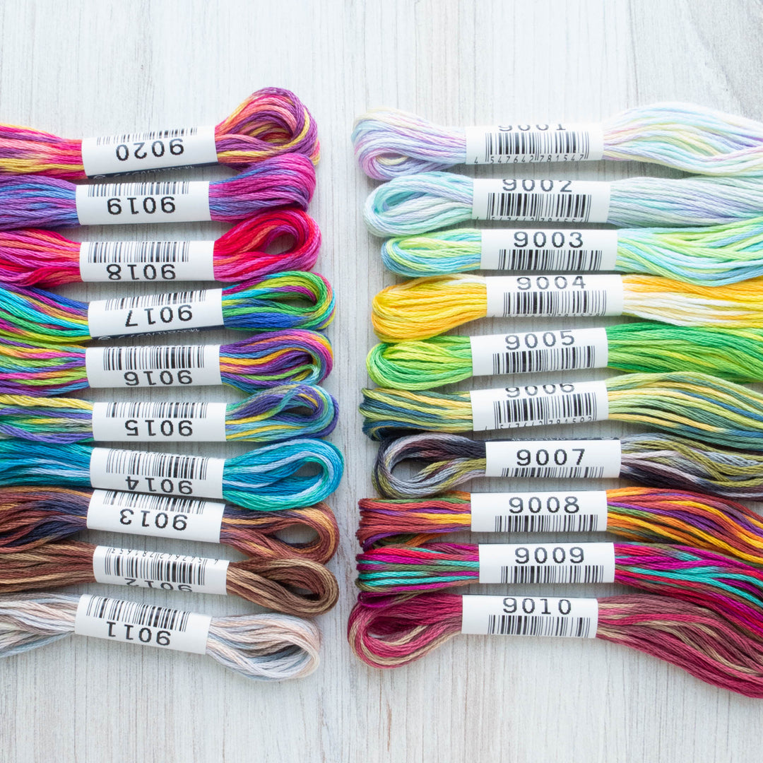 Complete Collection Cosmo Seasons Variegated Embroidery Floss Set - 9000 Series Floss - Snuggly Monkey