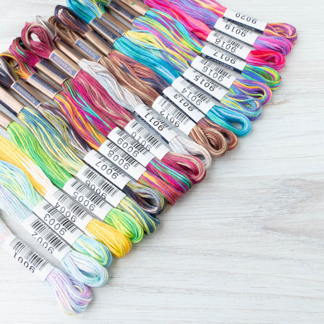 Complete Collection Cosmo Seasons Variegated Embroidery Floss Set - 9000 Series Floss - Snuggly Monkey