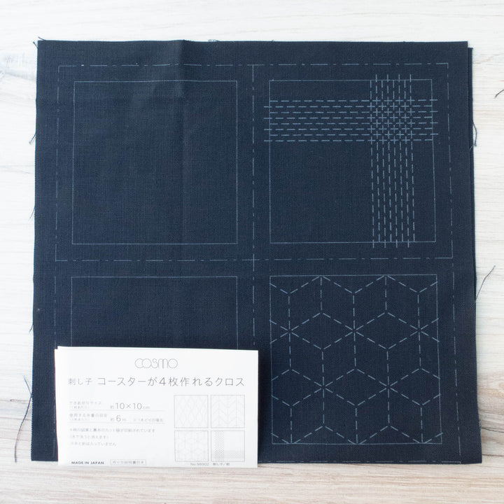 Lecien Cosmo Sashiko Coasters - Sashiko Navy (98902)