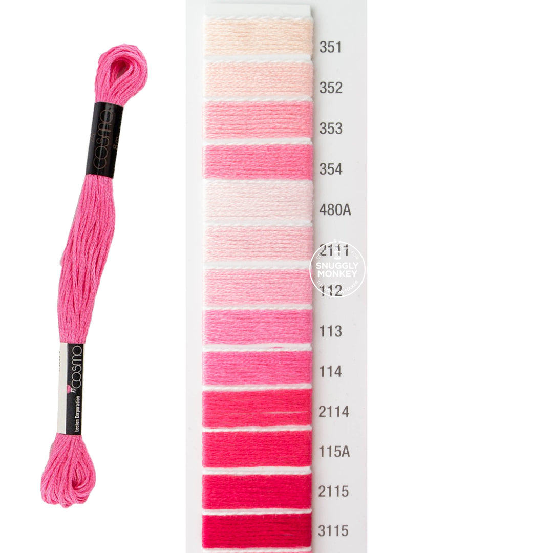 Cosmo Embroidery Floss - Pinks (No. 351-3115)