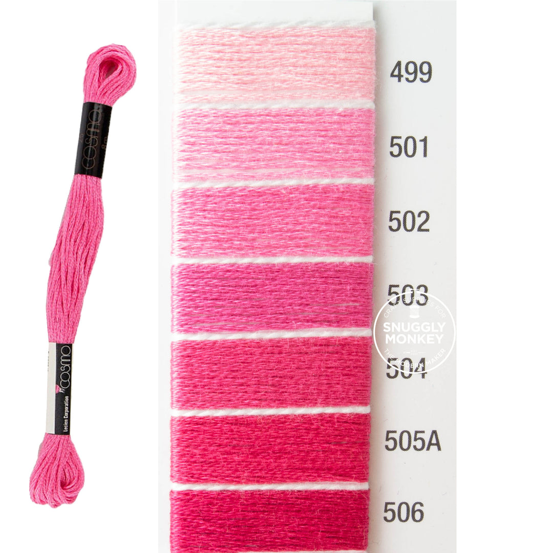 Cosmo Embroidery Floss - Pinks (No. 499-506)
