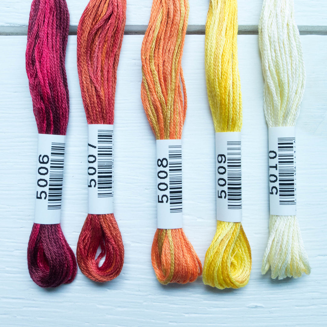 COSMO Seasons Variegated Embroidery Floss - 5006, 5007, 5008, 5009, 5010 Floss - Snuggly Monkey