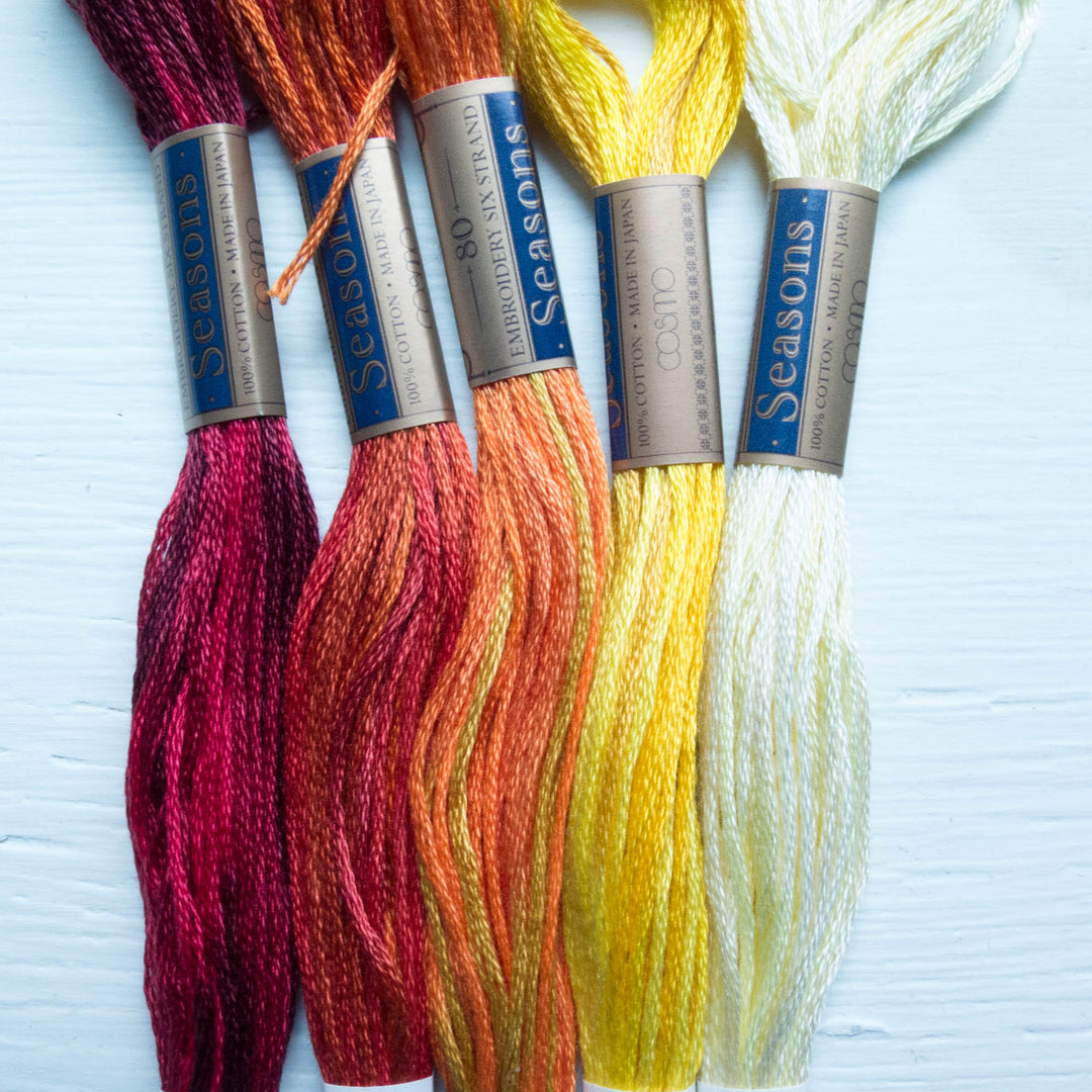 COSMO Seasons Variegated Embroidery Floss - 5006, 5007, 5008, 5009, 5010 Floss - Snuggly Monkey