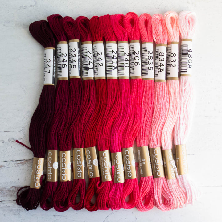 Cosmo Embroidery Floss Set - Red Camellia