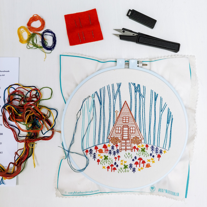 Cozy Cabin Embroidery Kit