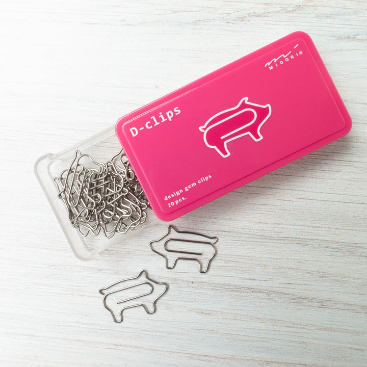Midori D-Clips - Pig Paper Clips