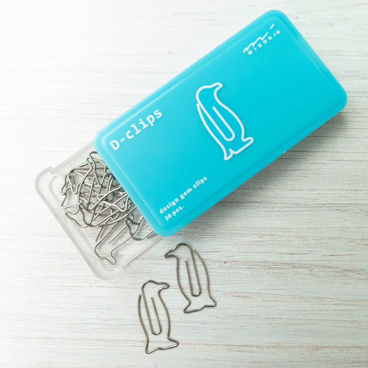 Midori D-Clips - Penguin Paper Clips