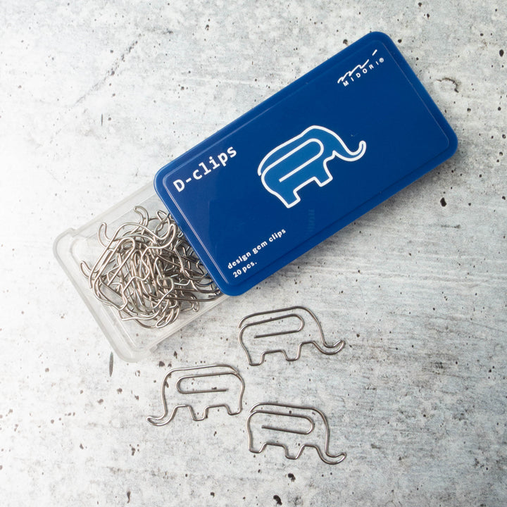 Midori D-Clips - Elephant Paper Clips
