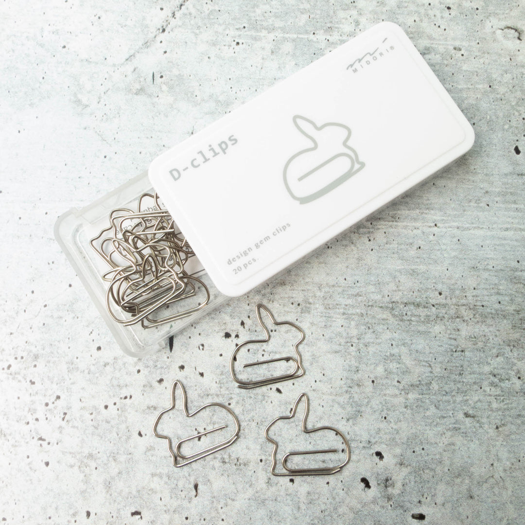 Midori D-Clips - Rabbit Paper Clips