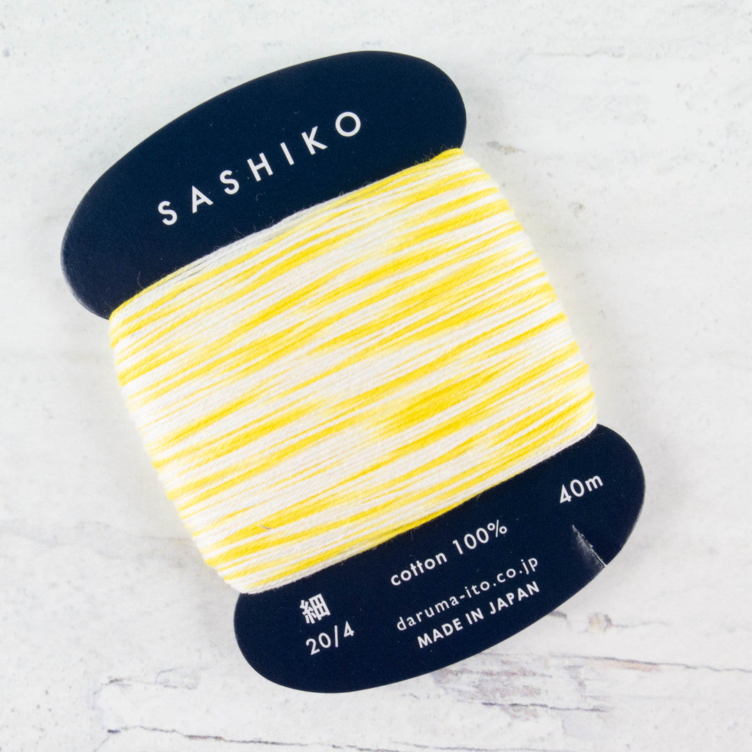 Daruma Carded Variegated Sashiko Thread -  Lemon Squash (no. 303)