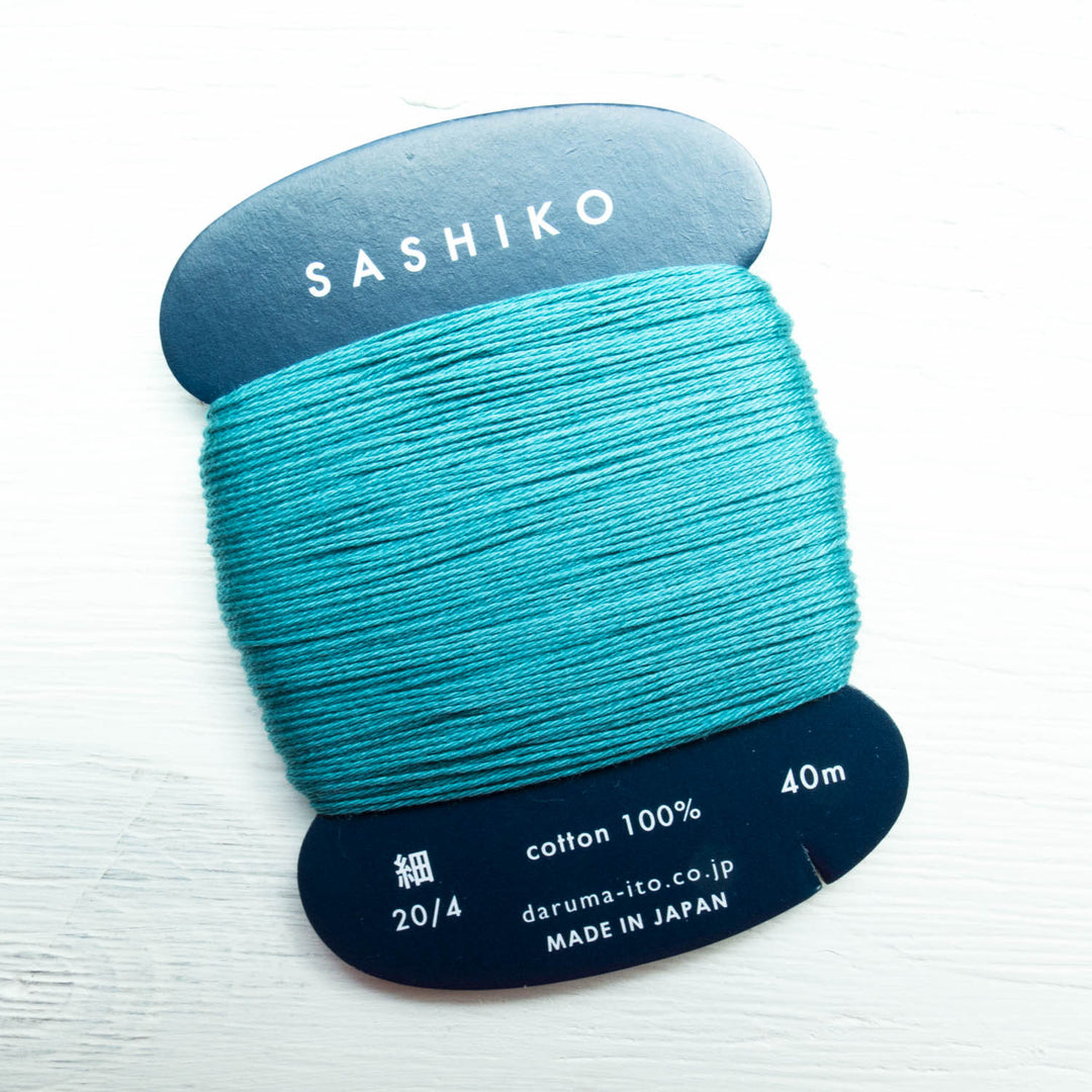 Daruma Carded Sashiko Thread - Peacock (no. 205) Sashiko - Snuggly Monkey