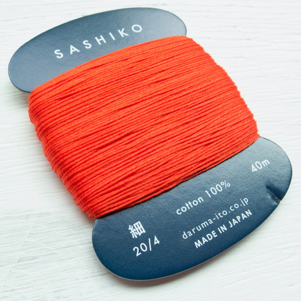 Daruma Carded Sashiko Thread - Bright Red (no. 212) Sashiko - Snuggly Monkey