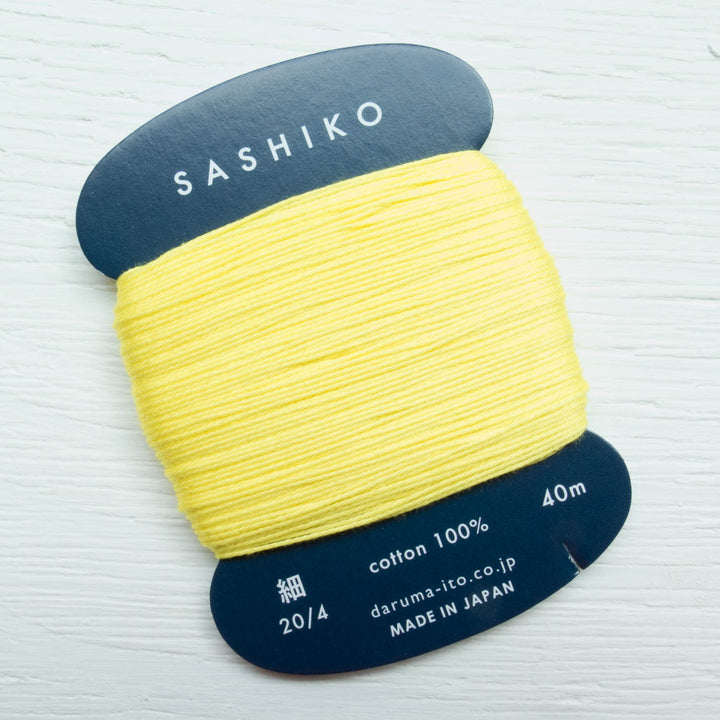 Daruma Carded Sashiko Thread - Lemon (no. 203) Sashiko - Snuggly Monkey