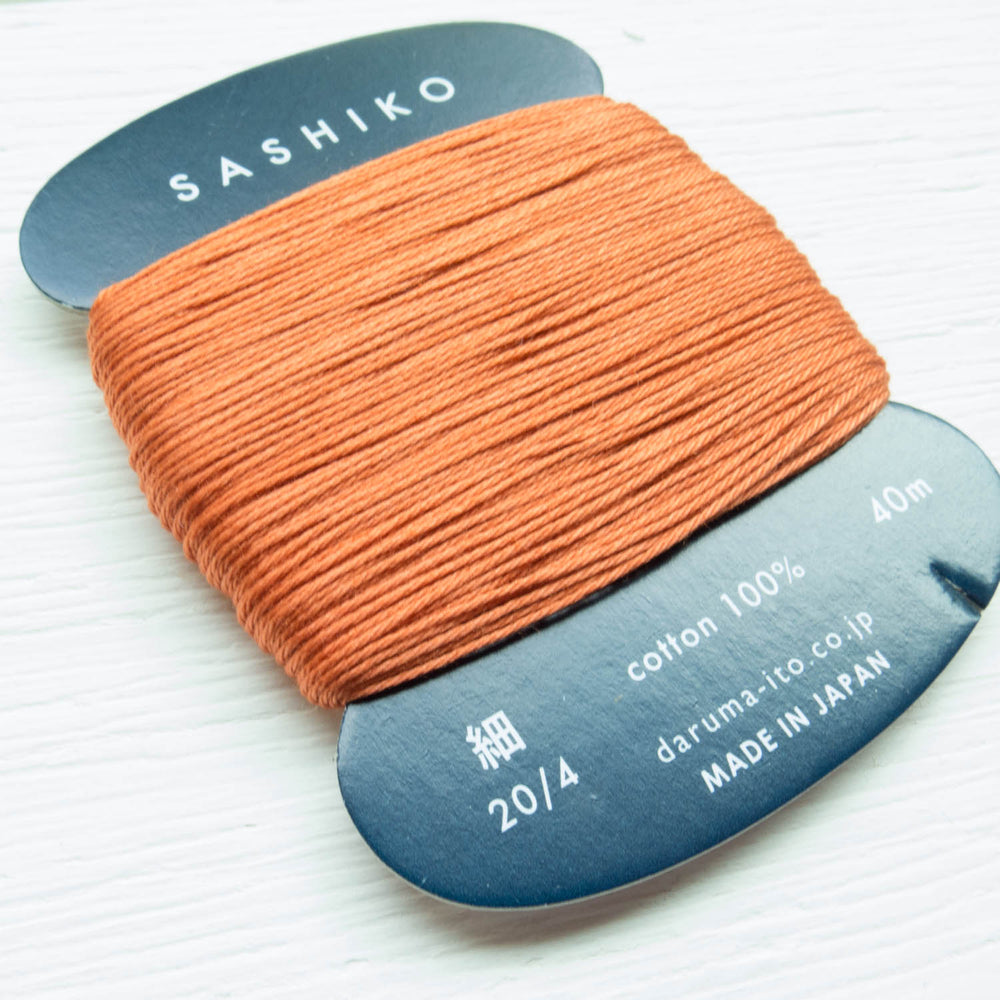 Daruma Carded Sashiko Thread - Carrot (no. 214) Sashiko - Snuggly Monkey