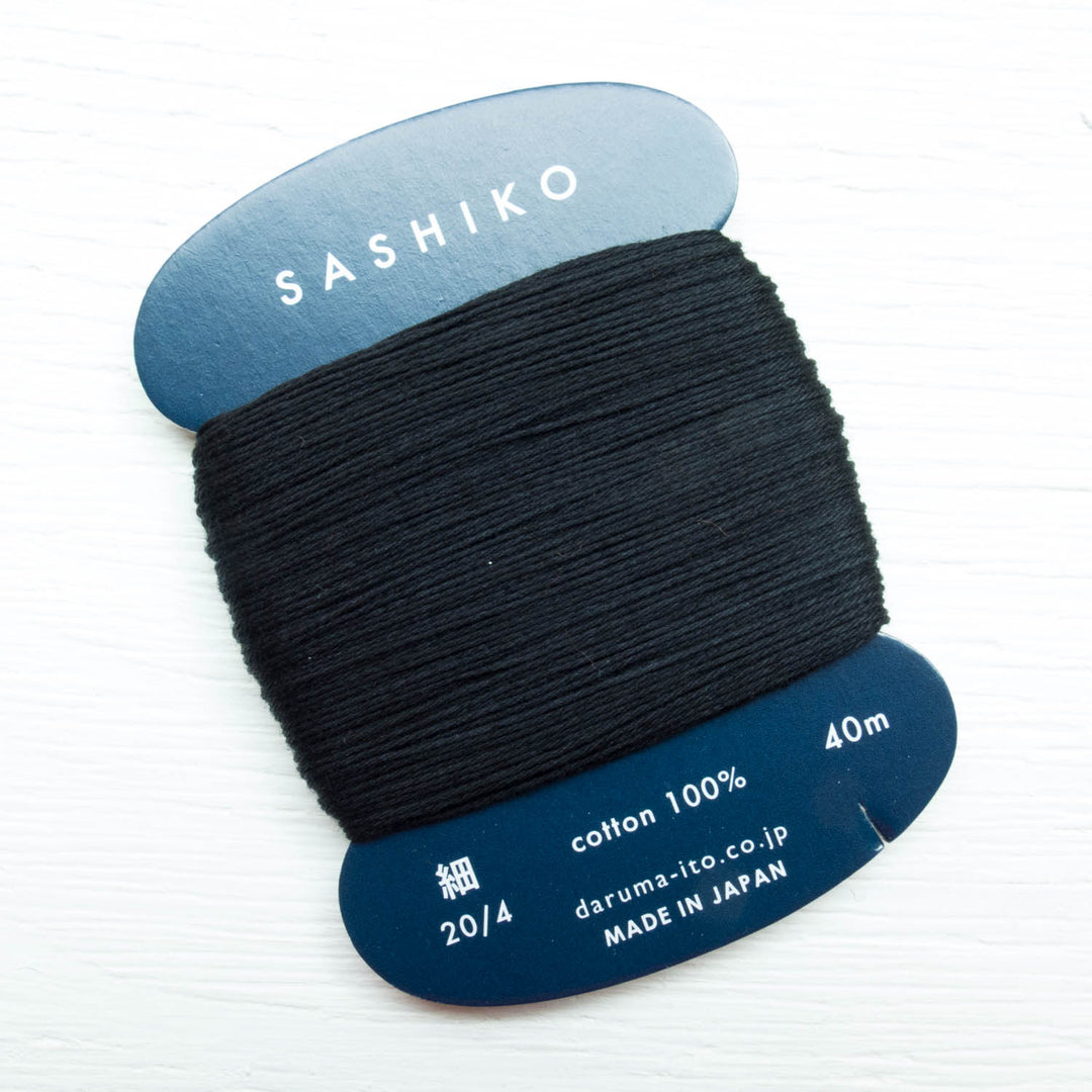 Daruma Carded Sashiko Thread - Black (no. 219) Sashiko - Snuggly Monkey