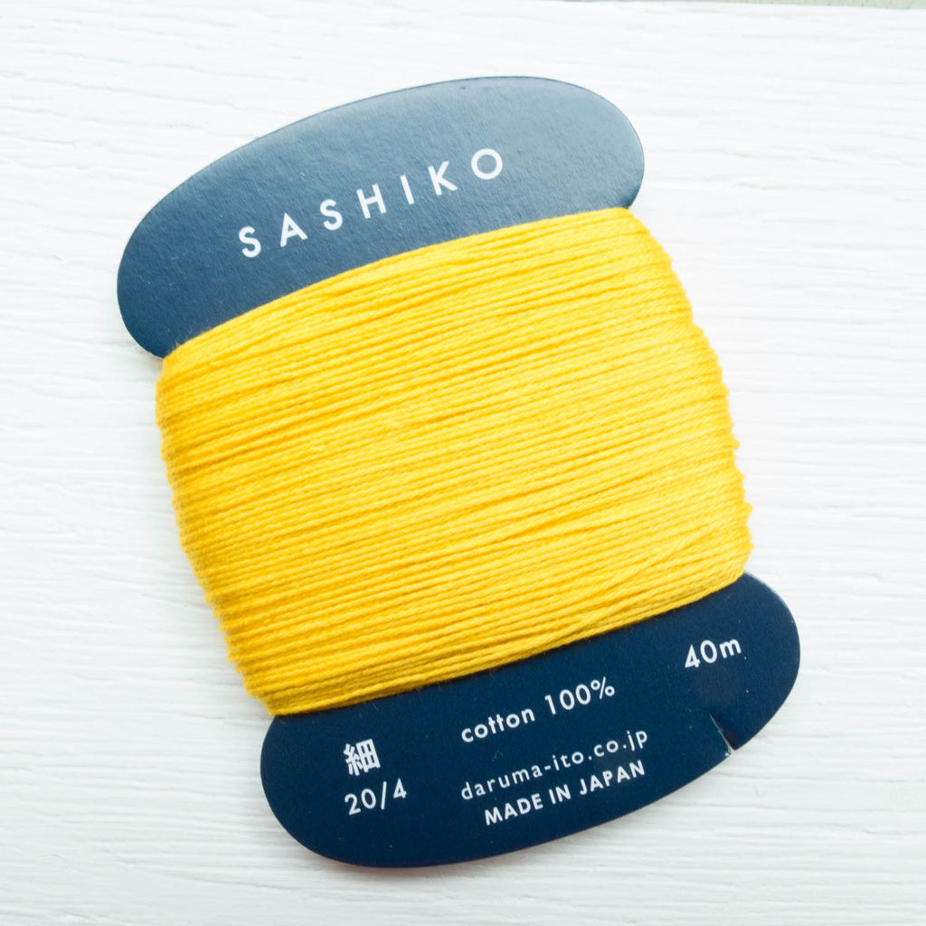 Daruma Carded Sashiko Thread - Sunflower (no. 204) – Snuggly Monkey