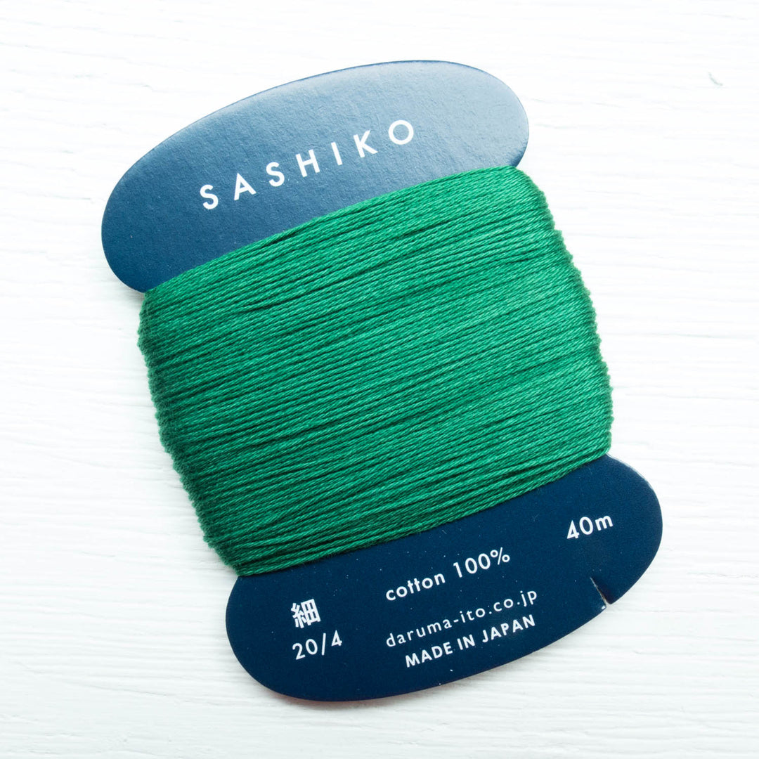 Daruma Carded Sashiko Thread - Hunter Green (no. 208) Sashiko - Snuggly Monkey