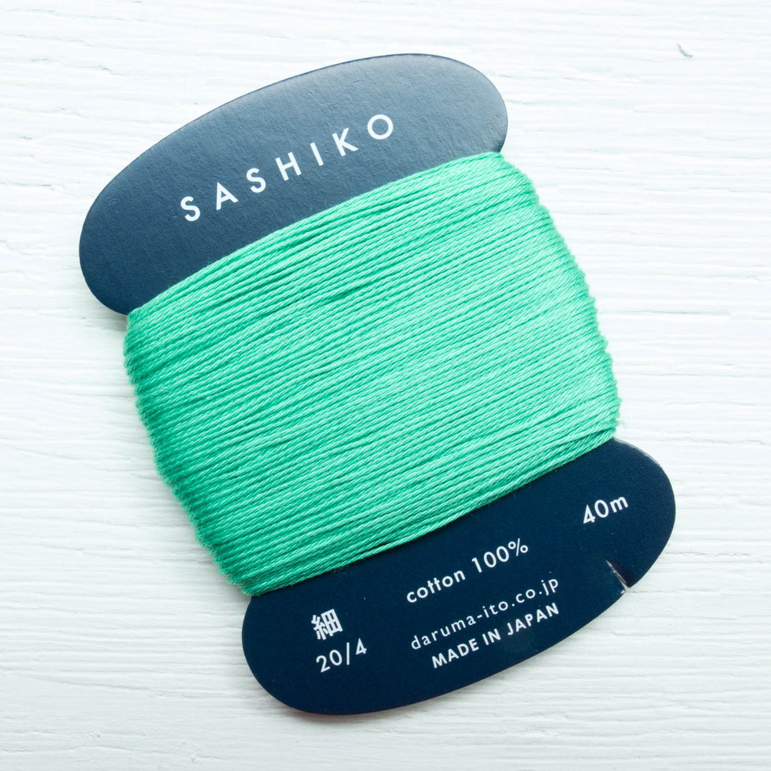 Daruma Carded Sashiko Thread - Emerald (no. 207) Sashiko - Snuggly Monkey