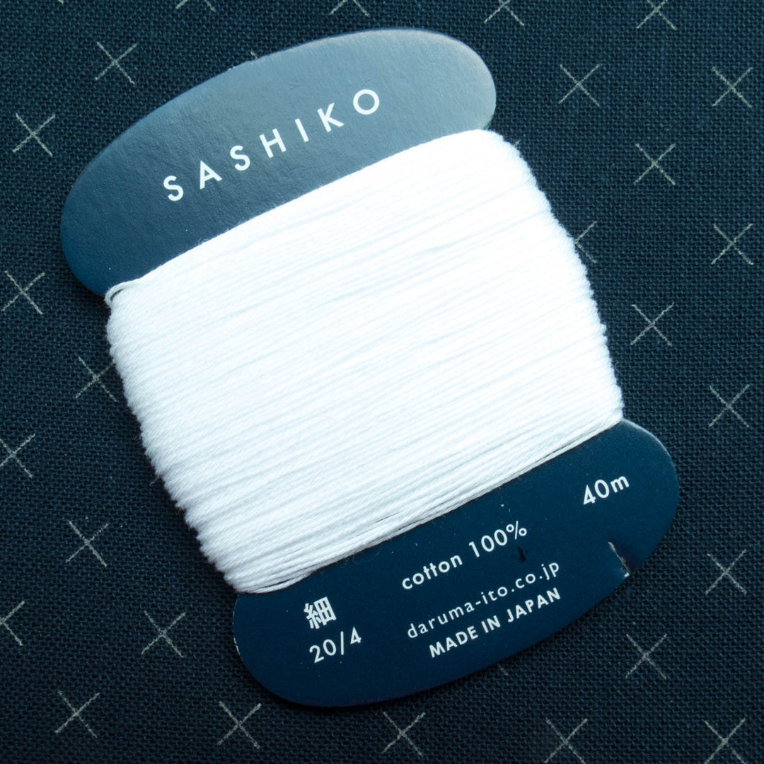 Daruma Carded Sashiko Thread - White (no. 201) Sashiko - Snuggly Monkey
