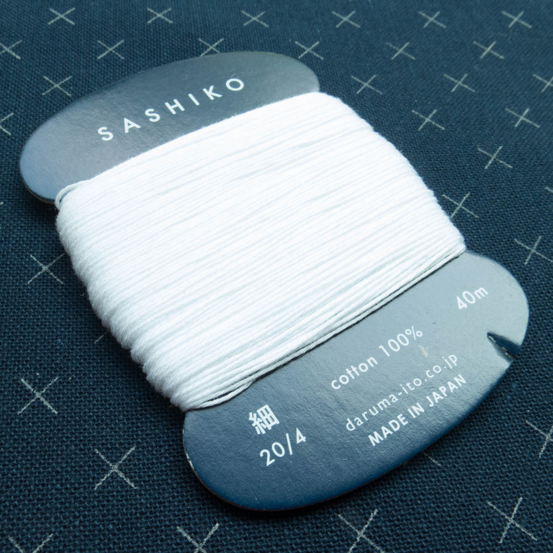 Daruma Carded Sashiko Thread - White (no. 201) Sashiko - Snuggly Monkey