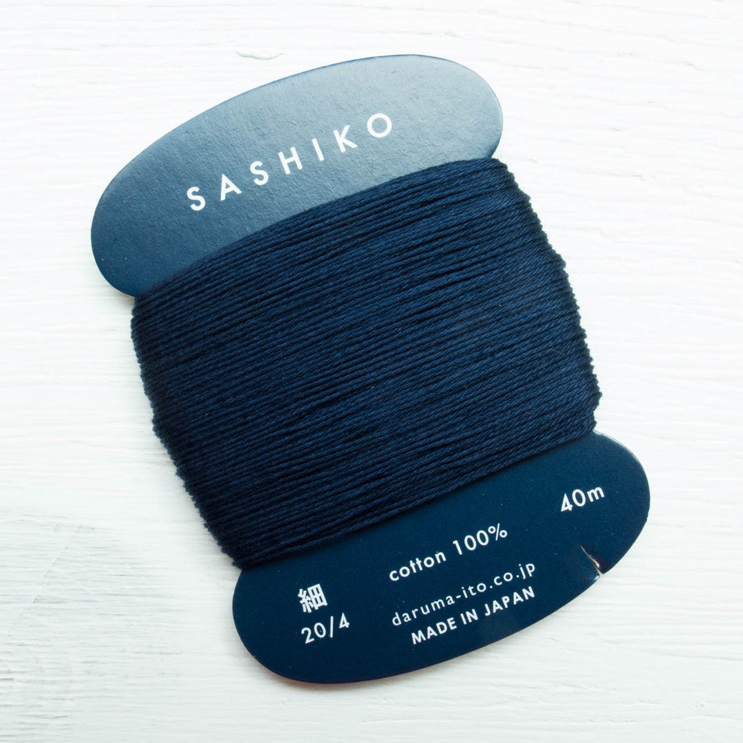 Daruma Carded Sashiko Thread - Dark Navy (no. 216) Sashiko - Snuggly Monkey