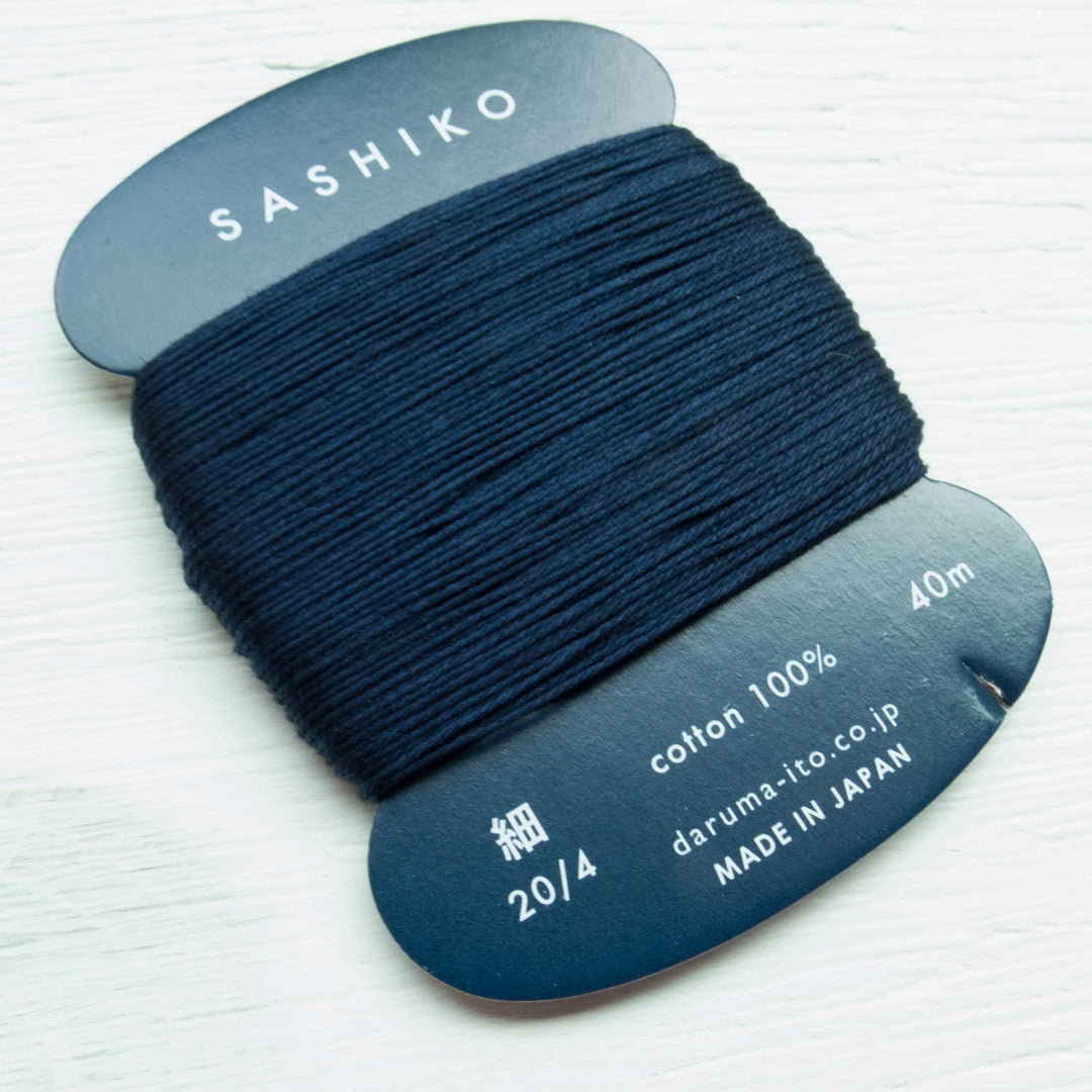 Daruma Carded Sashiko Thread - Dark Navy (no. 216) Sashiko - Snuggly Monkey