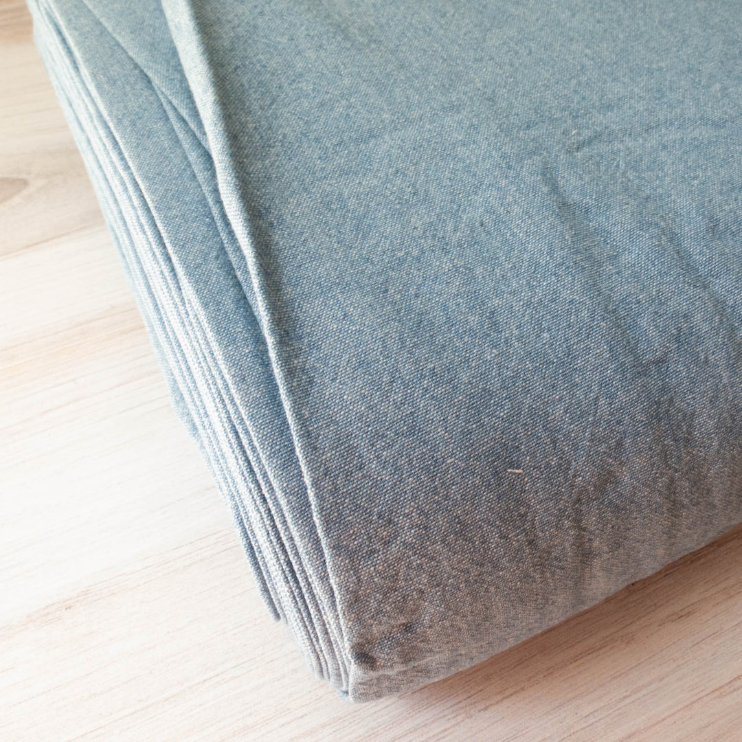 Light Indigo Washed Chambray Fabric (4.5 oz)