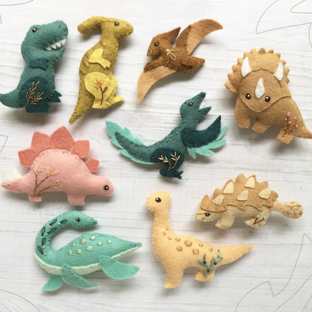 Dinos Felt Animals PDF Pattern – Snuggly Monkey