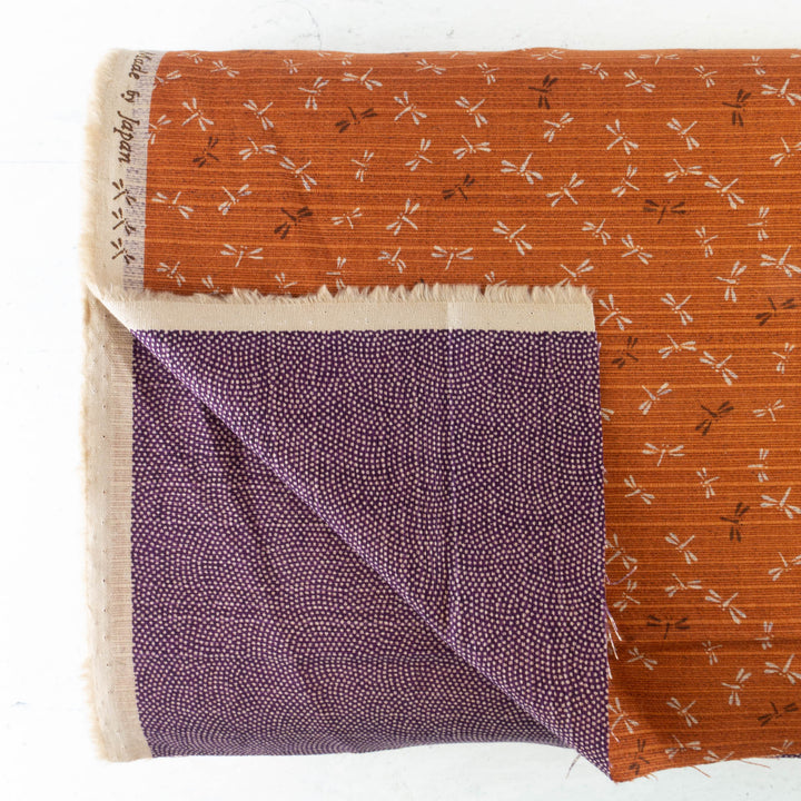 Sevenberry Double-Sided Cotton Dobby Fabric - Orange/Purple