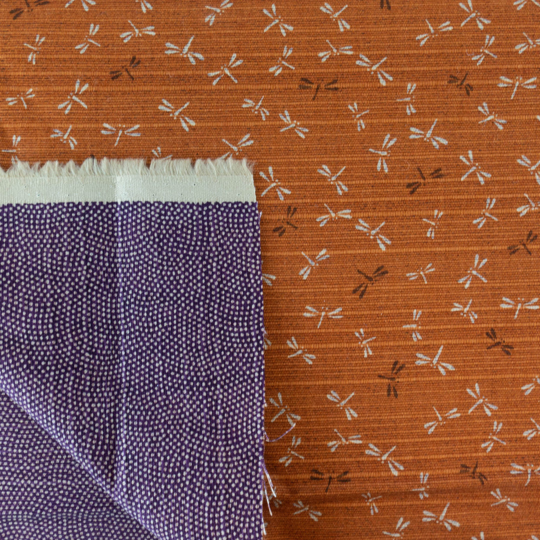 Double-Sided Cotton Dobby Fabric - Orange/Purple (SDS3525)
