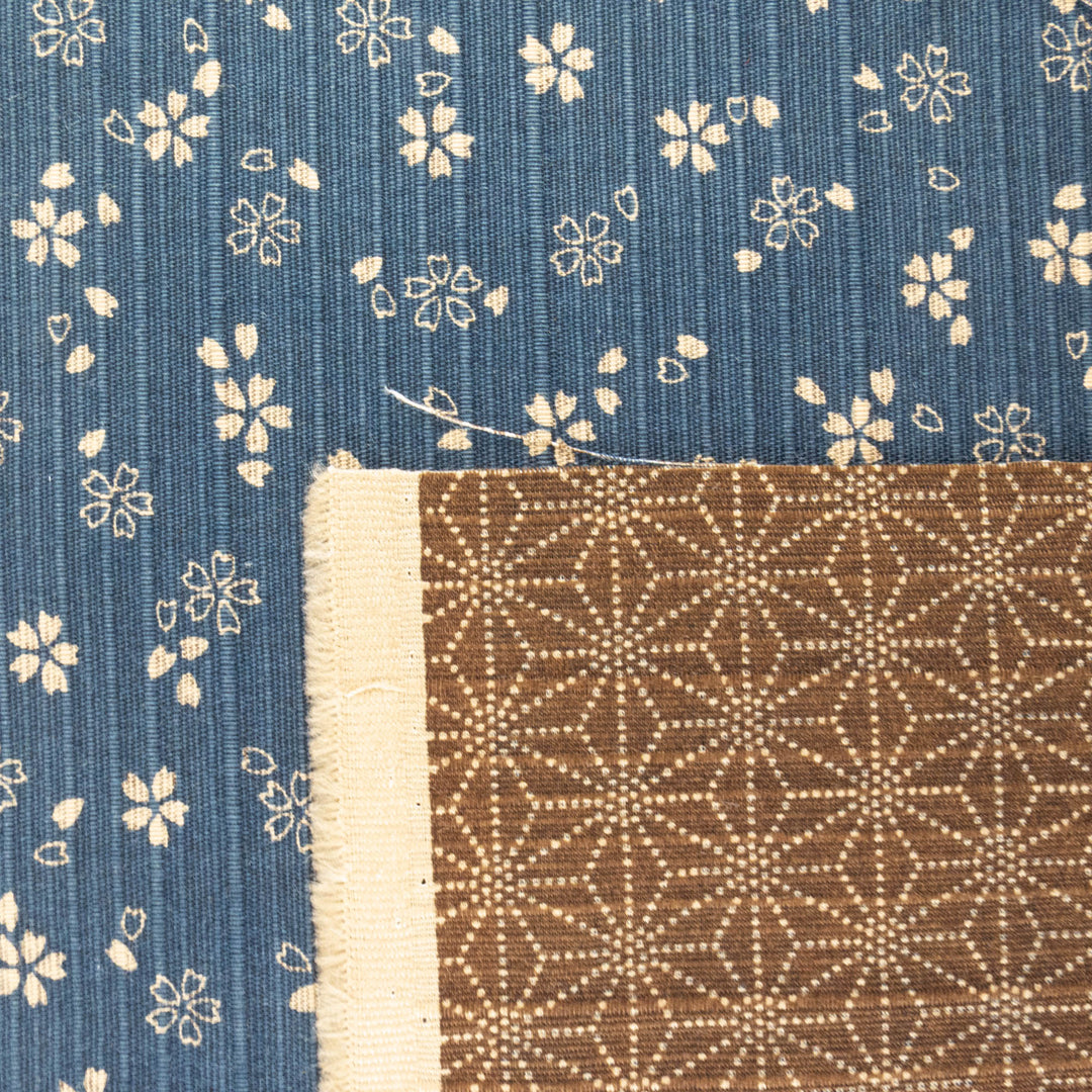 Double-Sided Cotton Dobby Fabric - Blue/Brown (SDS3516)