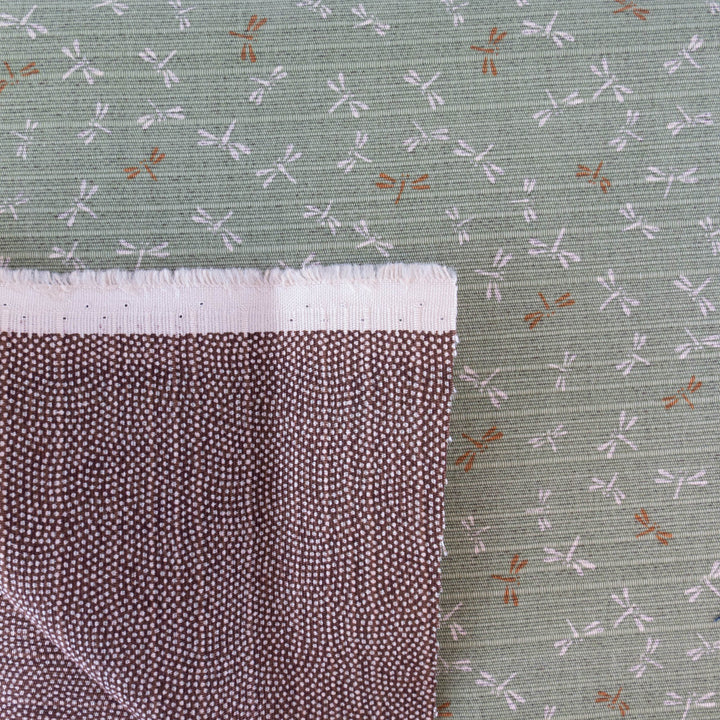 Double-Sided Cotton Dobby Fabric - Green/Brown (SDS3523)