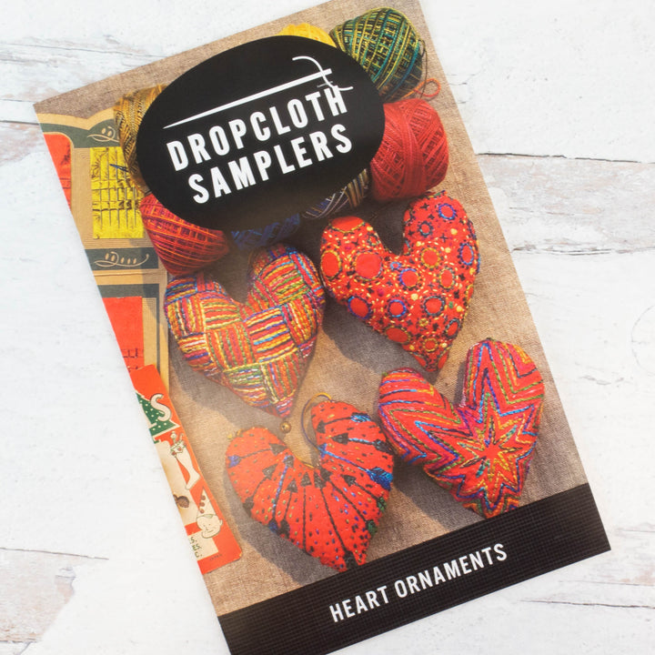 Dropcloth Samplers Heart Ornaments