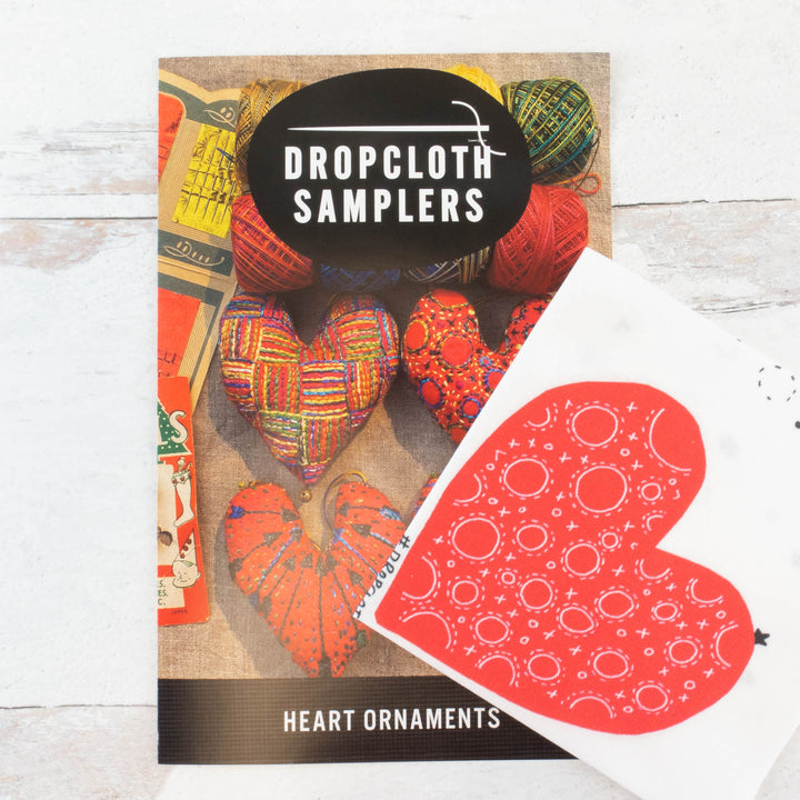 Dropcloth Samplers Heart Ornaments